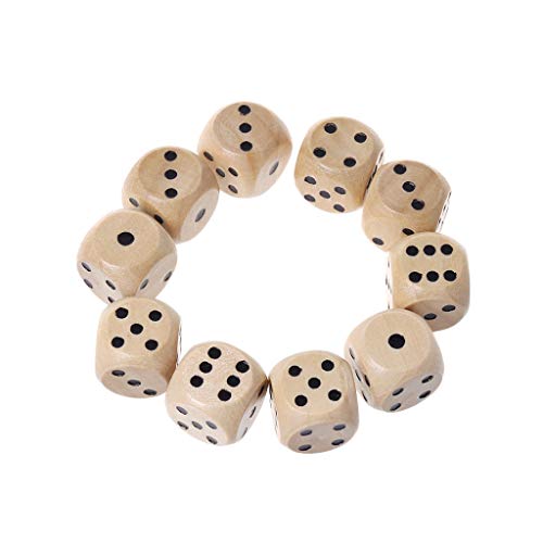 10pcs 14mm 0 55 Zoll Digital Würfel 6 Seiten Holz Dices Kinder Puzzle Würfel Spielzeugbrettspielzubehör KTV von BABYVIVA