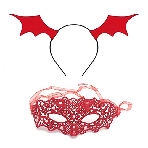 BABYVIVA 2pcs Maskerade Lace Eye Maske Und Women Make Up Für Head Band Für Live Broadcast Carnival Rave Party Hair Accessor von BABYVIVA