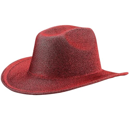 BABYVIVA Cowgirls Hüte Mit Eingebauten Hutgurt Für Proms Bankette Party Schimmernde Cowgirls Hüte Für Erwachsene Teen von BABYVIVA