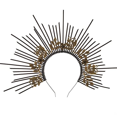 BABYVIVA Golden Gothic Göttin Stirnband Haarband Hair Hoop Crown Kopfstück Tiaras Kostüm Für Cosplay Party BABYVIVA Golden Gothic Göttin Stirnband Haarband Hair Hoop Crown Kopfstück Tiaras Kostüm Für Cosplay Party von BABYVIVA