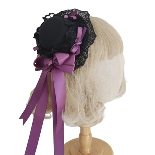 BABYVIVA Gothic Top Haarclip Spitze Dress Up Party Billycock Cosplay Accessoires Gothic Bowler Für Fotoaufnahmen BABYVIVA Gothic Top Haarclip Spitze Dress Up Party Billycock Cosplay Accessoires Gothic Bowler Für Fotoaufnahmen von BABYVIVA