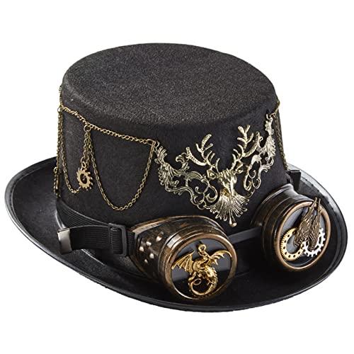 BABYVIVA Hirsch Für Kopfbrillen Top Hat Ausrüstung Kette Hat Steampunk Halloween Für Urlaubsteil von BABYVIVA