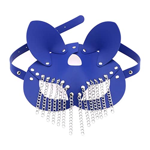 BABYVIVA Kette Tassels Leder Katzenmaske Kostüm Cosplay Halloween Mysteriöses Halbgesicht Punk Maske Für Karneval Nachtclub BABYVIVA Kette Tassels Leder Katzenmaske Kostüm Cosplay Halloween Mysteriöses Halbgesicht Punk Maske Für Karneval Nachtclub von BABYVIVA
