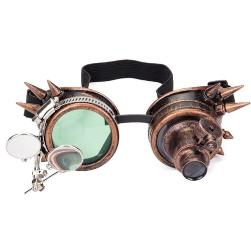 BABYVIVA Lupe, Steampunk, viktorianischer Stil, farbige Gläser und Okularlupe, Gothic-Punk-Sonnenbrille, Cosplay-Brillen BABYVIVA Lupe, Steampunk, viktorianischer Stil, farbige Gläser und Okularlupe, Gothic-Punk-Sonnenbrille, Cosplay-Brillen von BABYVIVA