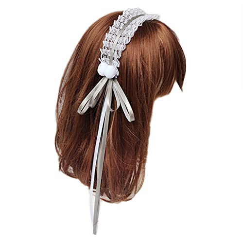 BABYVIVA Mädchen Rüschen Spitzen Haare Höhlenbandbögen Schmücken Mit Langem Quastenkopfschmuck Niedliche Maid Kopfstück Anime Cosplay Stirnband BABYVIVA Mädchen Rüschen Spitzen Haare Höhlenbandbögen Schmücken Mit Langem Quastenkopfschmuck Niedliche Maid Kopfstück Anime Cosplay Stirnband von BABYVIVA