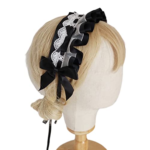 BABYVIVA Mesh Spitze Ribbon Bowknot Kopfschmuck Bowknot Spitze Stirnband Maid Anime Süßes Haarband Cosplay Kopfbedeckung BABYVIVA Mesh Spitze Ribbon Bowknot Kopfschmuck Bowknot Spitze Stirnband Maid Anime Süßes Haarband Cosplay Kopfbedeckung von BABYVIVA