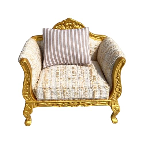 BABYVIVA Miniatur Wohnzimmersofa Detaillierte Hölzerne Puppenmöbel 1/12 Maßstabmodell Für Sammler BABYVIVA Miniatur Wohnzimmersofa Detaillierte Hölzerne Puppenmöbel 1/12 Maßstabmodell Für Sammler von BABYVIVA