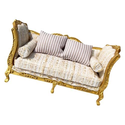 BABYVIVA Miniatur Wohnzimmersofa Detaillierte Hölzerne Puppenmöbel 1/12 Maßstabmodell Für Sammler BABYVIVA Miniatur Wohnzimmersofa Detaillierte Hölzerne Puppenmöbel 1/12 Maßstabmodell Für Sammler von BABYVIVA