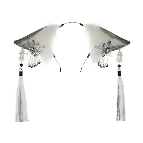 BABYVIVA Punk Katze Ohren Form Stirnband Mit Dangle Schmuck & Quasten Hair Hoop Erwachsener Cosplay Live Broadcast Party Kopfbedeckung von BABYVIVA