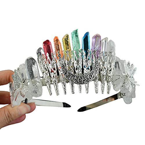 BABYVIVA Quarzkrone Für Rohe Kristall Mit Mond Vintage Metal Haop Haopous Halloween Kostüm Haar Accessori BABYVIVA Quarzkrone Für Rohe Kristall Mit Mond Vintage Metal Haop Haopous Halloween Kostüm Haar Accessori von BABYVIVA