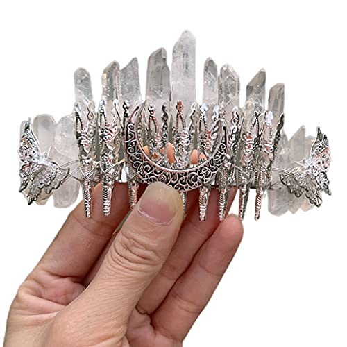 BABYVIVA Quarzkrone Für Rohe Kristall Mit Mond Vintage Metal Haop Haopous Halloween Kostüm Haar Accessori BABYVIVA Quarzkrone Für Rohe Kristall Mit Mond Vintage Metal Haop Haopous Halloween Kostüm Haar Accessori von BABYVIVA