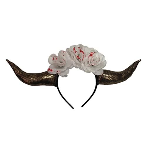 BABYVIVA Simulation Bullenhornform Cosplay Horn Stirnband Künstliche Blumendekor Ochsen Horn Karneval Halloween Materialien BABYVIVA Simulation Bullenhornform Cosplay Horn Stirnband Künstliche Blumendekor Ochsen Horn Karneval Halloween Materialien von BABYVIVA