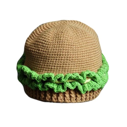 BABYVIVA Strickschädelhut Neuheit Cosplay Hamburger Form Kostümhut Für Halloween Lustige Pullover Bühne Shows Dress Up BABYVIVA Strickschädelhut Neuheit Cosplay Hamburger Form Kostümhut Für Halloween Lustige Pullover Bühne Shows Dress Up von BABYVIVA