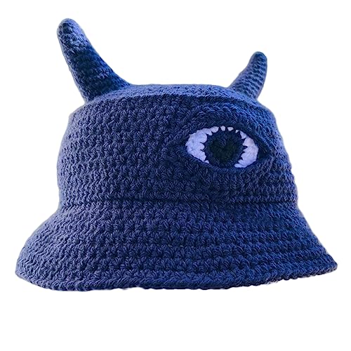 BABYVIVA Süße Strickeimer Hüte Warm Winter Devil Horns Single Eye Designs Halloween Kopfwege Geschenk Für Erwachsene Teenager Jungen Mädchen BABYVIVA Süße Strickeimer Hüte Warm Winter Devil Horns Single Eye Designs Halloween Kopfwege Geschenk Für Erwachsene Teenager Jungen Mädchen von BABYVIVA