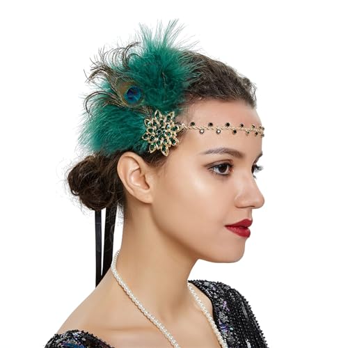 BABYVIVA Vintage 1920er Flapper Cosplay Party Feder Stirnband Frauen Kostüm Accessoires 20S Cocktail Party Dress Up Kopfstücke BABYVIVA Vintage 1920er Flapper Cosplay Party Feder Stirnband Frauen Kostüm Accessoires 20S Cocktail Party Dress Up Kopfstücke von BABYVIVA