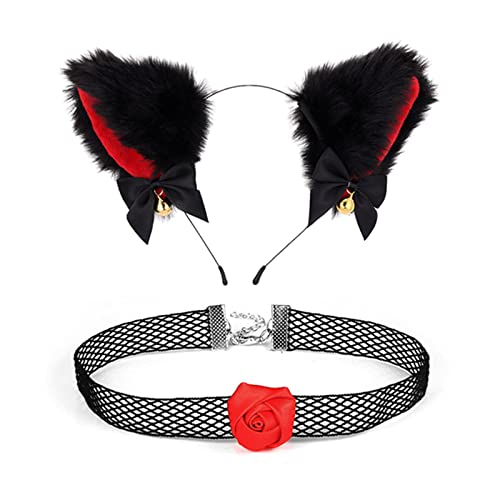 BABYVIVA Women Girls Für Katzenohren Stirnbandkragen Plüsch Pelry Ohrs Haarbänder Mit Velet Choker Anime Cosplay Kostüme BABYVIVA Women Girls Für Katzenohren Stirnbandkragen Plüsch Pelry Ohrs Haarbänder Mit Velet Choker Anime Cosplay Kostüme von BABYVIVA