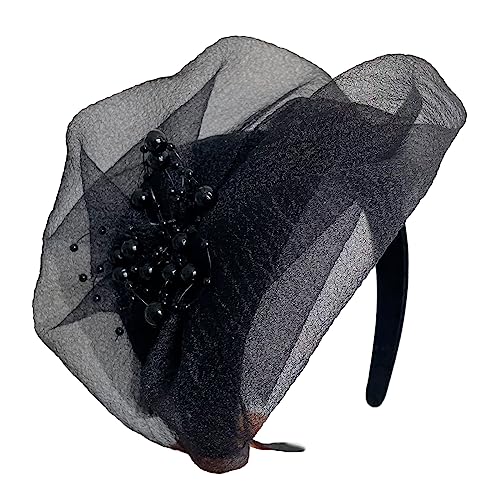 BABYVIVA Zarte Mittelalterliche Perlen Garn Haare Hoop Süße Halloween Cosplay Haarhalter Mittelalterlicher Party Kostüm Kopfbedeckung Für Frauen von BABYVIVA
