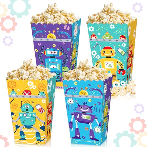 12 Stück Roboter-Partyzubehör, Roboter-Popcorn-Boxen, Geschenktüten, Leckerei-Taschen für Geburtstag, Babyparty, Party-Dekoration 12 Stück Roboter-Partyzubehör, Roboter-Popcorn-Boxen, Geschenktüten, Leckerei-Taschen für Geburtstag, Babyparty, Party-Dekoration von BACH AND BOOZY