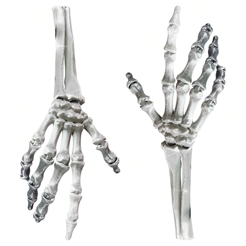 2 Stück 3D-gedruckte Skelett-Handknochen, gefälschte Hände, gruseliges Halloween-Zubehör für Party, Spukhäuser, Halloween, gruselige Feiern 2 Stück 3D-gedruckte Skelett-Handknochen, gefälschte Hände, gruseliges Halloween-Zubehör für Party, Spukhäuser, Halloween, gruselige Feiern von BACH AND BOOZY