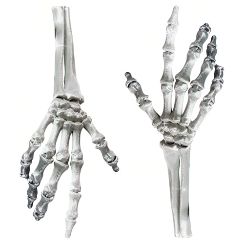 BACH AND BOOZY 3D gedruckt Skelett Hand Knochen Fake Hände Scary Halloween Zubehör für Party Haunted Houses Halloween Spooky Feiern von BACH AND BOOZY