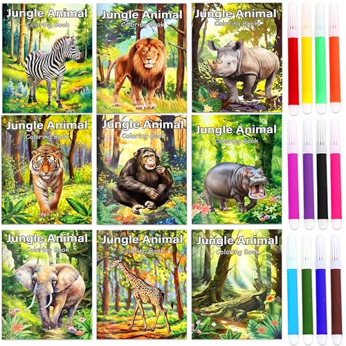 BACH AND BOOZY 9 PCS Mini Färbung Bücher Bulk Dschungel Safari Tiere Party Füller mit Stiften kleine Aktivität Bücher mit Elefant Löwe Zerb Giraffe Party Favors Geburtstag Zubehör BACH AND BOOZY 9 PCS Mini Färbung Bücher Bulk Dschungel Safari Tiere Party Füller mit Stiften kleine Aktivität Bücher mit Elefant Löwe Zerb Giraffe Party Favors Geburtstag Zubehör von BACH AND BOOZY