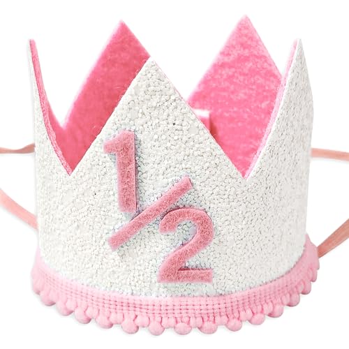 BACH AND BOOZY Rosa Halber Geburtstag Hut Rosa 1/2 Geburtstag Hut Krone Halbjährige Dekoration Party Supplies BACH AND BOOZY Rosa Halber Geburtstag Hut Rosa 1/2 Geburtstag Hut Krone Halbjährige Dekoration Party Supplies von BACH AND BOOZY