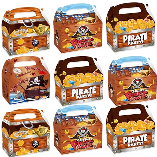 BACH AND BOOZY Schatzkisten, Piraten-Schatztruhe, Partyzubehör, Geschenkboxen für Halloween, Piraten-Mottoparty, 12 Stück von BACH AND BOOZY