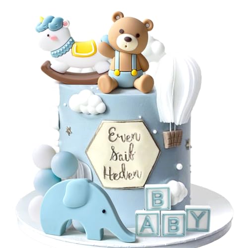 Blauer Bär Kuchendekoration Blau Gold Kugeln Kuchen Topper Bären Kuchen Kuchen Dekoration Babyparty Geburtstag Supplies von BACH AND BOOZY