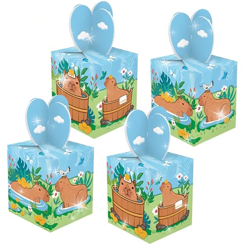 Capybara Partygeschenk-Boxen, Süßigkeiten-Leckerei-Tüten, Capybara-Partyzubehör für Geburtstag, Babyparty, Party, 12 Stück Capybara Partygeschenk-Boxen, Süßigkeiten-Leckerei-Tüten, Capybara-Partyzubehör für Geburtstag, Babyparty, Party, 12 Stück von BACH AND BOOZY