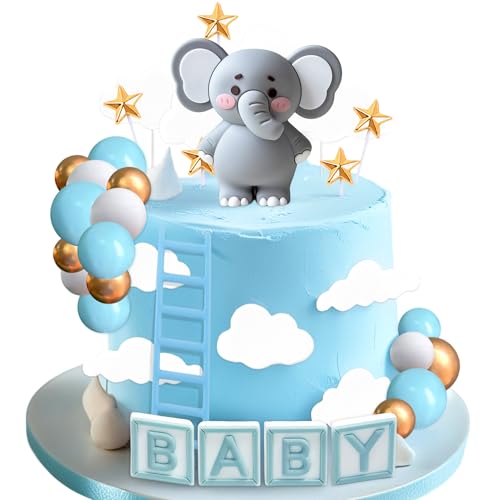 Elefant Kuchen Topper Kugeln Dekoration für Baby Boy Geburtstag Party Geschlecht Reveal Baby Dusche Party Elefant Kuchen Topper Kugeln Dekoration für Baby Boy Geburtstag Party Geschlecht Reveal Baby Dusche Party von BACH AND BOOZY