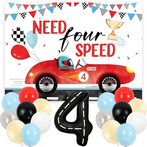 Need Four Speed Birthday Decoration Need Four Speed Balloons Backdrop Racing Car 4th Birthday Decoration Boys 4th Theme Party Supplies Car Balloons von BACH AND BOOZY
