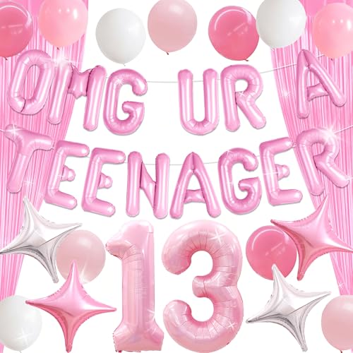 Pink OMG UR A Teenager Decor 13. Geburtstag Dekorationen Mädchen Teenager Party Supplies Nummer 13 Ballon für 13 Jahre alt Teen Birtdhay Party Supplies Favors Pink OMG UR A Teenager Decor 13. Geburtstag Dekorationen Mädchen Teenager Party Supplies Nummer 13 Ballon für 13 Jahre alt Teen Birtdhay Party Supplies Favors von BACH AND BOOZY