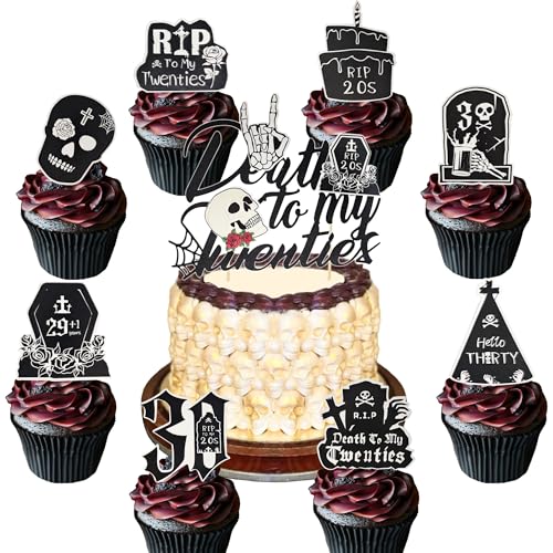 9 Stück RIP 20s Cupcake Toppers Tod zu meinen 20ern Cake Toppers RIP zu meinen 20ern Geburtstag Dekorationen Tod zu meinen Zwanzigern Party Dekorationen 30 9 Stück RIP 20s Cupcake Toppers Tod zu meinen 20ern Cake Toppers RIP zu meinen 20ern Geburtstag Dekorationen Tod zu meinen Zwanzigern Party Dekorationen 30 von BACH AND BOOZY