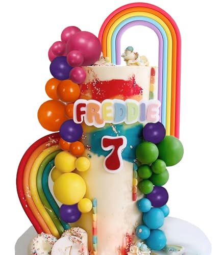 Regenbogen-Tortenaufsatz in Pastellfarben, bunte Kugeln, Kuchendekorationen für Hochzeit, Babyparty, Geburtstag, Partyzubehör Regenbogen-Tortenaufsatz in Pastellfarben, bunte Kugeln, Kuchendekorationen für Hochzeit, Babyparty, Geburtstag, Partyzubehör von BACH AND BOOZY
