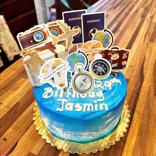 Reise-Kuchenaufsatz, Dekoration, Let The Adventure Begin, Reise-Thema, Cupcake-Topper für Abenteuer, Reisen, Geburtstag, Babyparty, Party-Dekorationen Reise-Kuchenaufsatz, Dekoration, Let The Adventure Begin, Reise-Thema, Cupcake-Topper für Abenteuer, Reisen, Geburtstag, Babyparty, Party-Dekorationen von BACH AND BOOZY