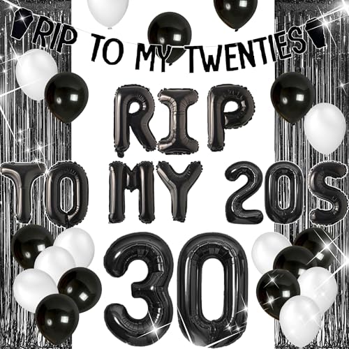 Rip to My 20s Ballons Rip Twenties Ballons Gothic Geburtstag Dekoration Death to My 20s Banner Funeral for My Youth 30 Geburtstag Dekoration Rip to My 20s Ballons Rip Twenties Ballons Gothic Geburtstag Dekoration Death to My 20s Banner Funeral for My Youth 30 Geburtstag Dekoration von BACH AND BOOZY
