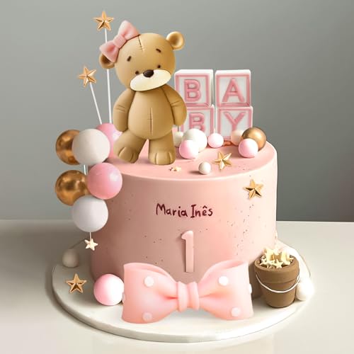 Rosa Bärenkuchendekoration Baby Shower Cake Topper Bären Tortendekoration Baby Shower Geburtstagstorte Dekoration Rosa Bärenkuchendekoration Baby Shower Cake Topper Bären Tortendekoration Baby Shower Geburtstagstorte Dekoration von BACH AND BOOZY
