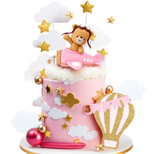 Rosa Flugzeuge Teddybär Kuchen Dekoration Heißluftballons Flugzeug Kuchen Dekorationen Flugzeug Kuchen Topper für Zeit fliegt 1. Geburtstag Dekorationen Flugzeug Geburtstag Baby Dusche Dekorationen Rosa Flugzeuge Teddybär Kuchen Dekoration Heißluftballons Flugzeug Kuchen Dekorationen Flugzeug Kuchen Topper für Zeit fliegt 1. Geburtstag Dekorationen Flugzeug Geburtstag Baby Dusche Dekorationen von BACH AND BOOZY