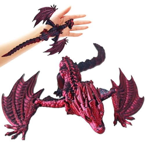 Roter 3D-gedruckter Drache mit grünem Kristalldrache, Heimdekoration, Schreibtischspielzeug, Heimbüro, Schreibtischspielzeug für Geburtstagsparty Roter 3D-gedruckter Drache mit grünem Kristalldrache, Heimdekoration, Schreibtischspielzeug, Heimbüro, Schreibtischspielzeug für Geburtstagsparty von BACH AND BOOZY