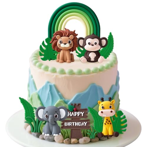 Tiere Kuchendeko Geburtstag Dschungel Geburtstag Deko für Party Animals Babyparty Mädchen Junge Tiere Kuchendeko Geburtstag Dschungel Geburtstag Deko für Party Animals Babyparty Mädchen Junge von BACH AND BOOZY