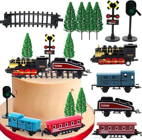 Zug Kuchen Dekorationen Mini Zug Verkehr Spur Eisenbahn Kuchen Dekorationen für Jungen Kinder Dampfzug Thema Geburtstag Party Supplies Zug Kuchen Dekorationen Mini Zug Verkehr Spur Eisenbahn Kuchen Dekorationen für Jungen Kinder Dampfzug Thema Geburtstag Party Supplies von BACH AND BOOZY