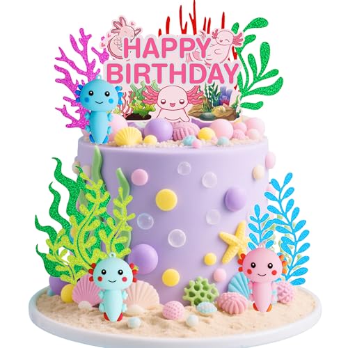 Axolotl Figur Kuchenverzierungen Zum Thema Ozean Axolotl Geburtstagsfeier Zubehör Unter Dem Meer Kuchendekoration Für Babyparty Geburtstagsfeier Zubehör von BACH AND BOUJEE