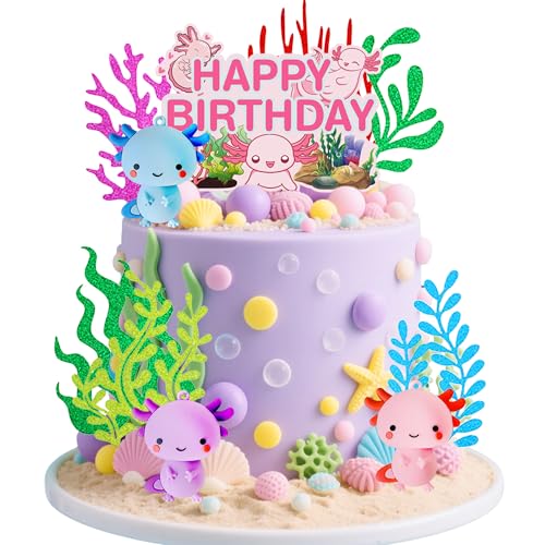 Axolotl Figur Kuchenverzierungen Zum Thema Ozean Unterwasser Kuchendekoration Axolotl Geburtstagsartikel Für Babypartys Geburtstagsartikel von BACH AND BOUJEE