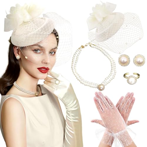BACH AND BOUJEE Champagner Tee Party Hut Handschuhe Frauen Fascinators Hüte Handschuhe Perlenkette Ohrringe Choker für Hochzeit Brautdusche Geburtstag Tea Party BACH AND BOUJEE Champagner Tee Party Hut Handschuhe Frauen Fascinators Hüte Handschuhe Perlenkette Ohrringe Choker für Hochzeit Brautdusche Geburtstag Tea Party von BACH AND BOUJEE