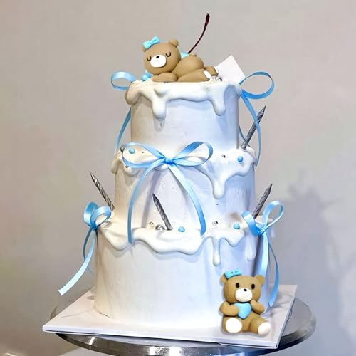 Blauer Bär Tortendeko Blau Gold Kugeln Cake Topper Bären Tortendeko Baby Shower Geburtstag Kuchen Dekoration von BACH AND BOUJEE