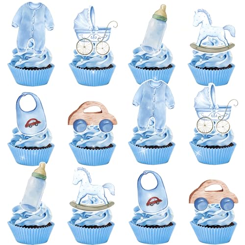 Cupcake-Aufsätze für Babypartys und Jungen, 24 Stück Cupcake-Aufsätze für Babypartys und Jungen, 24 Stück von BACH AND BOUJEE