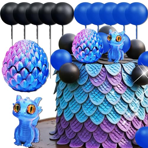 Fantasy Dragon Cake Topper Dragon Eggs Cake Decor Blue Black Balls Cake Decor for Baby Shower Birthday Wedding Party Supplies Fantasy Dragon Cake Topper Dragon Eggs Cake Decor Blue Black Balls Cake Decor for Baby Shower Birthday Wedding Party Supplies von BACH AND BOUJEE