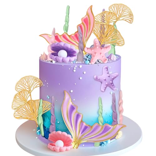 Kuchendekoration mit Muschelmotiv, Meerjungfrauen-Partyzubehör für Babyparty, Geburtstag, Brautparty, Hochzeitsfeier Kuchendekoration mit Muschelmotiv, Meerjungfrauen-Partyzubehör für Babyparty, Geburtstag, Brautparty, Hochzeitsfeier von BACH AND BOUJEE