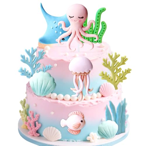 Meerestier Tortendeko Meerestier Geburtstag Kuchen Topper Ozean Themen Kuchen Dekoration Deko für Unter Meer Themen Babydusche Party Dekor von BACH AND BOUJEE