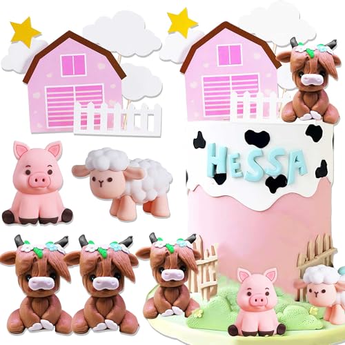 Rosa Bauernhof Tier Kuchen Dekoration Schaf Kuchen Topper Bauernhof Tier Geburtstag Dekoration Kuh Kuchen Dekoration Schwein Kuchen Topper für Bauernhof Tier Baby Shower Geburtstag Party Dekorationen Rosa Bauernhof Tier Kuchen Dekoration Schaf Kuchen Topper Bauernhof Tier Geburtstag Dekoration Kuh Kuchen Dekoration Schwein Kuchen Topper für Bauernhof Tier Baby Shower Geburtstag Party Dekorationen von BACH AND BOUJEE